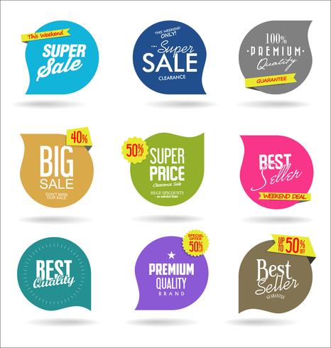 Sale banner templates design and special offer tags collection  vector