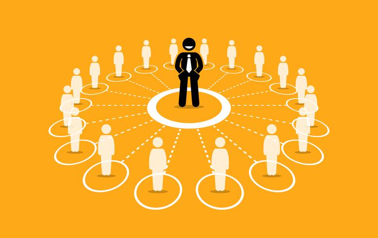 Business network and communication. vector