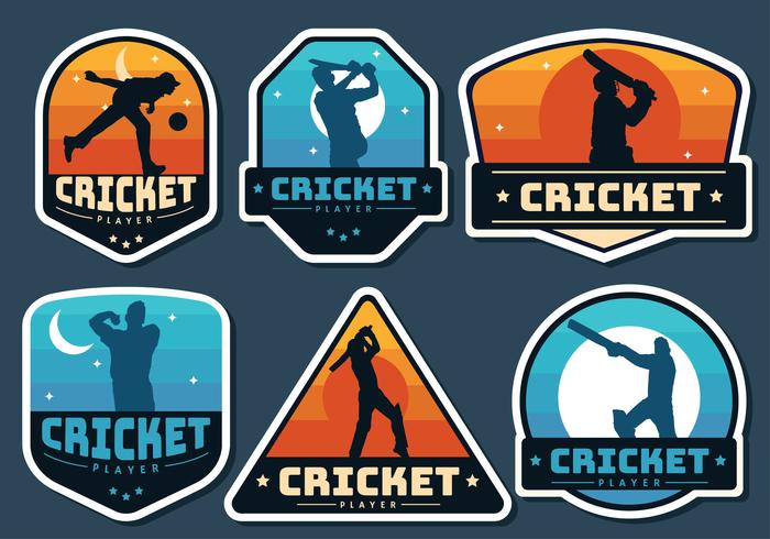 Paquete de vectores de la insignia del jugador Crickt