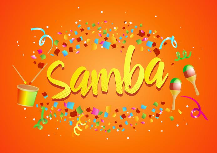 Burst of Confetti around Samba vector