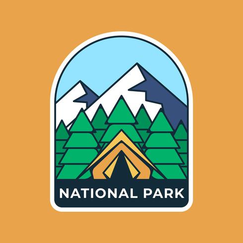 Mountain Camping Retro Logo Badge Template vector