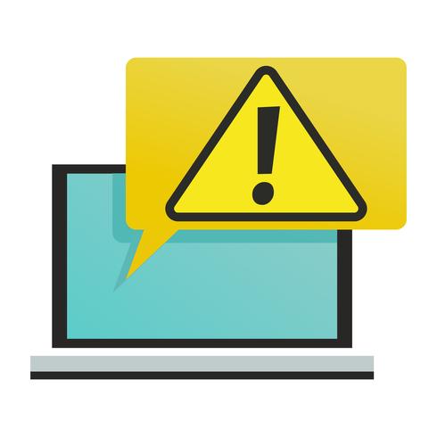 A computer with a virus or urgent notification vector