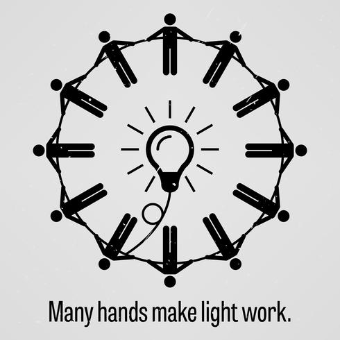 Many Hands Make Light Work. vector