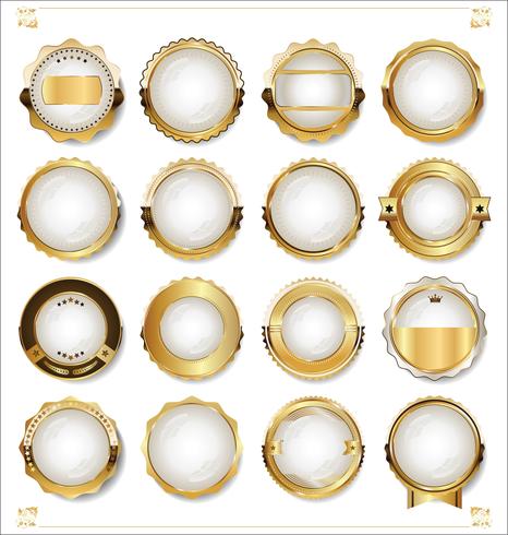 Luxury premium golden badges and labels vector