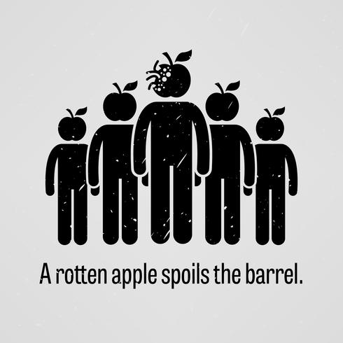 A Rotten Apple Spoils the Barrel. vector