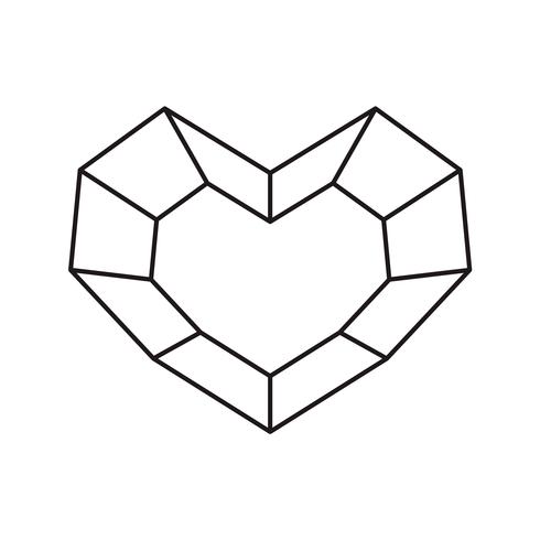 Geometric vector symbol heart shape frame with place for text. Love icon for greeting card or wedding, Valentines day, tattoo, print. Vector calligraphy illustration isolated on a white background