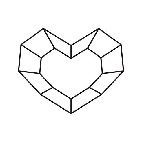 Marco geométrico de la forma del corazón del símbolo del vector con el lugar para el texto. Icono de amor para tarjeta de felicitación o boda, día de San Valentín, tatuaje, impresión. Ilustración de la caligrafía del vector aislada en un fondo blanco