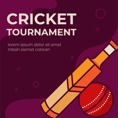 Póster del torneo de cricket vector