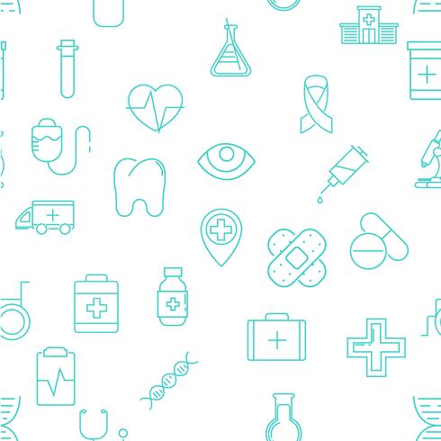 Set of 25 medical line icons vector