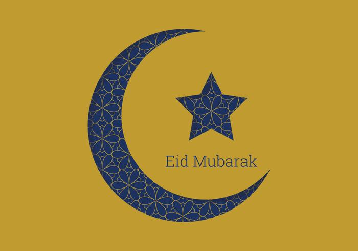 eid mubarak moon design vector