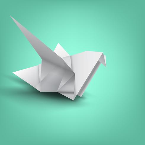 sabiduría en el plegado de papel de aves vector