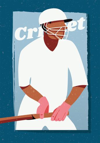 Jugador de cricket de diseño vectorial vector