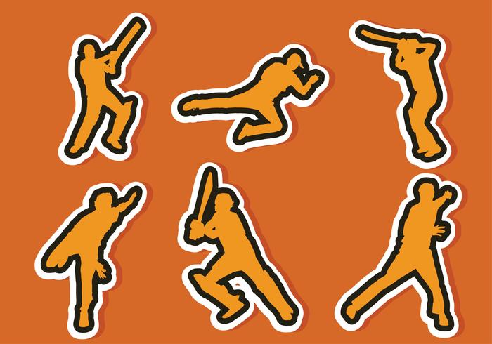 Jugador de Cricket Sticker Vector Pack