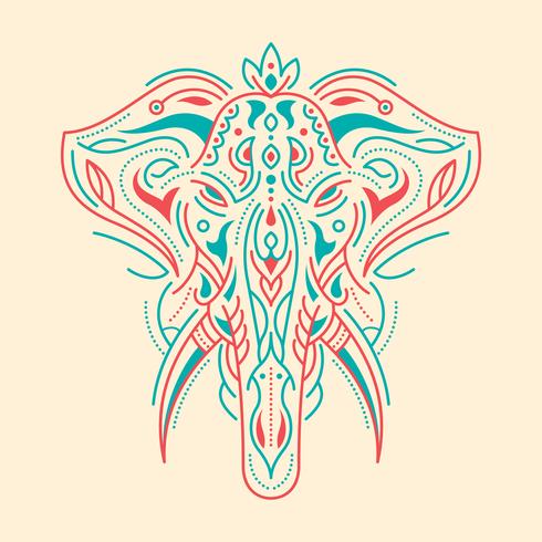 Painted elephant illustration vector