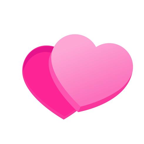 Empty box of chocolates in the shape of heart. Vector illustration