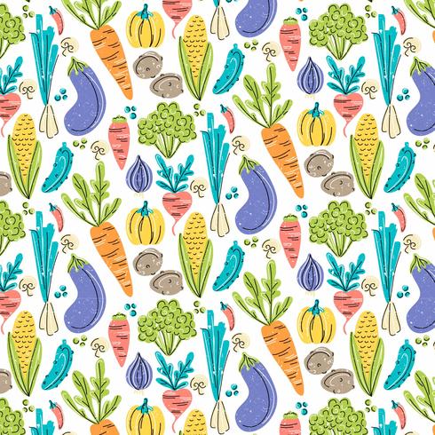 Vector Vegetables Seamless Pattern