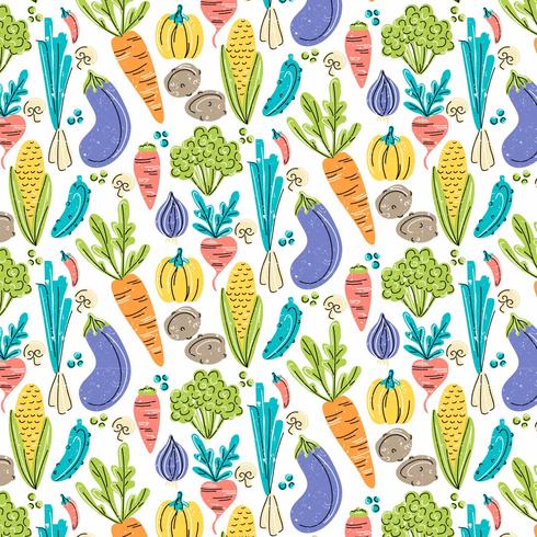 Vector Vegetables Seamless Pattern