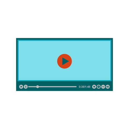 Video Player Flat Multi color icon vector