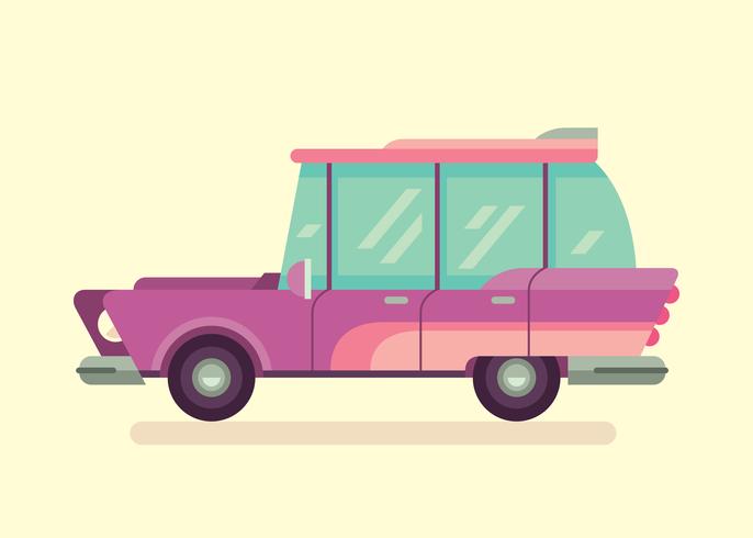 Retro car illustration vector