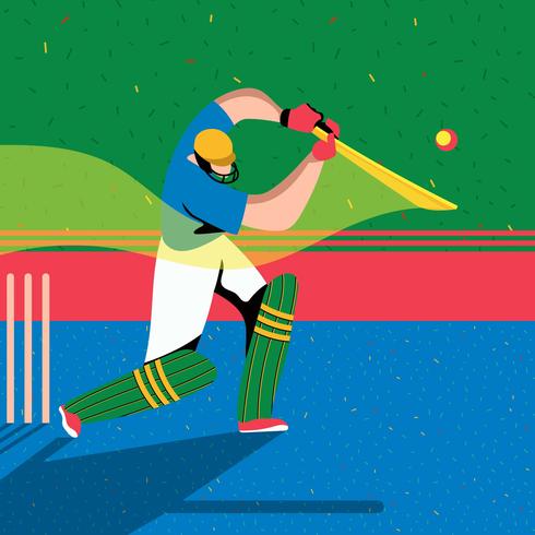 Batsman Cricket Player Action vector