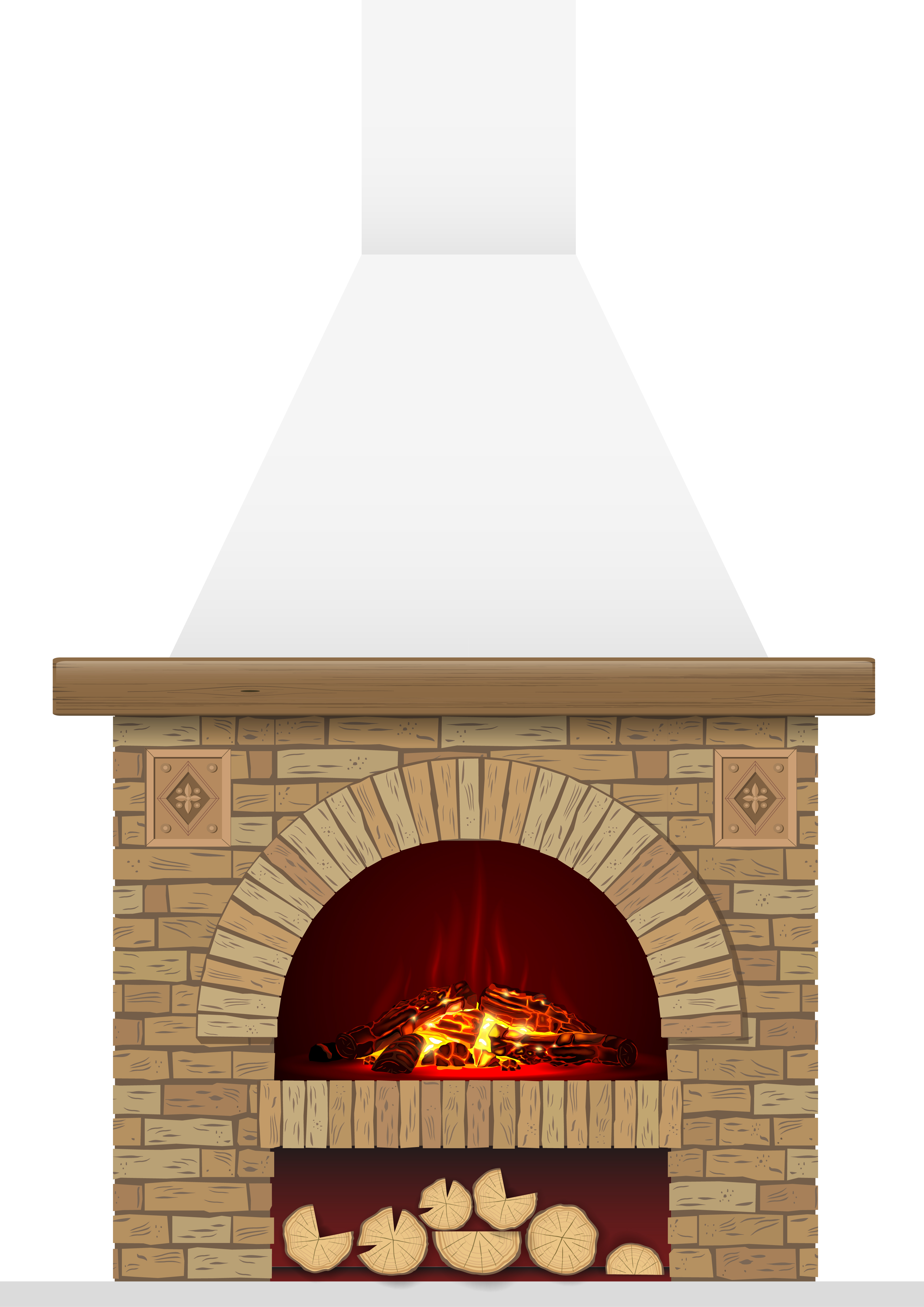 antes de Cortar lado Un antiguo hogar de ladrillos con fuego. Arco de ladrillo con chimenea o  estufa 364610 Vector en Vecteezy