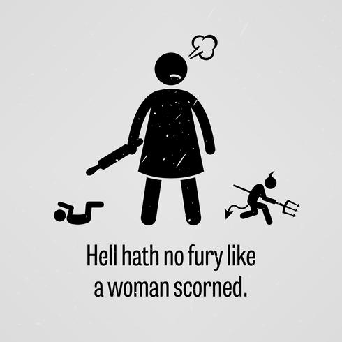 Hell Hath No Fury Like a Woman Scorned. vector