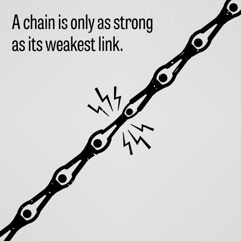A chain is only as strong as its weakest link. vector