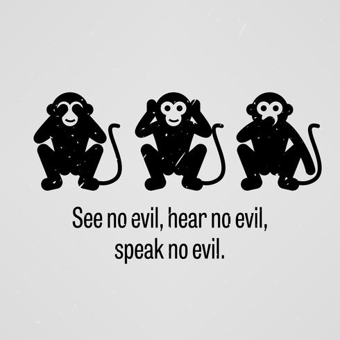 See no Evil, Hear no Evil, Speak no Evil. vector