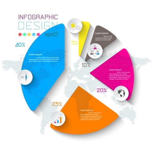 Infografía de negocios en la barra gráfica. vector