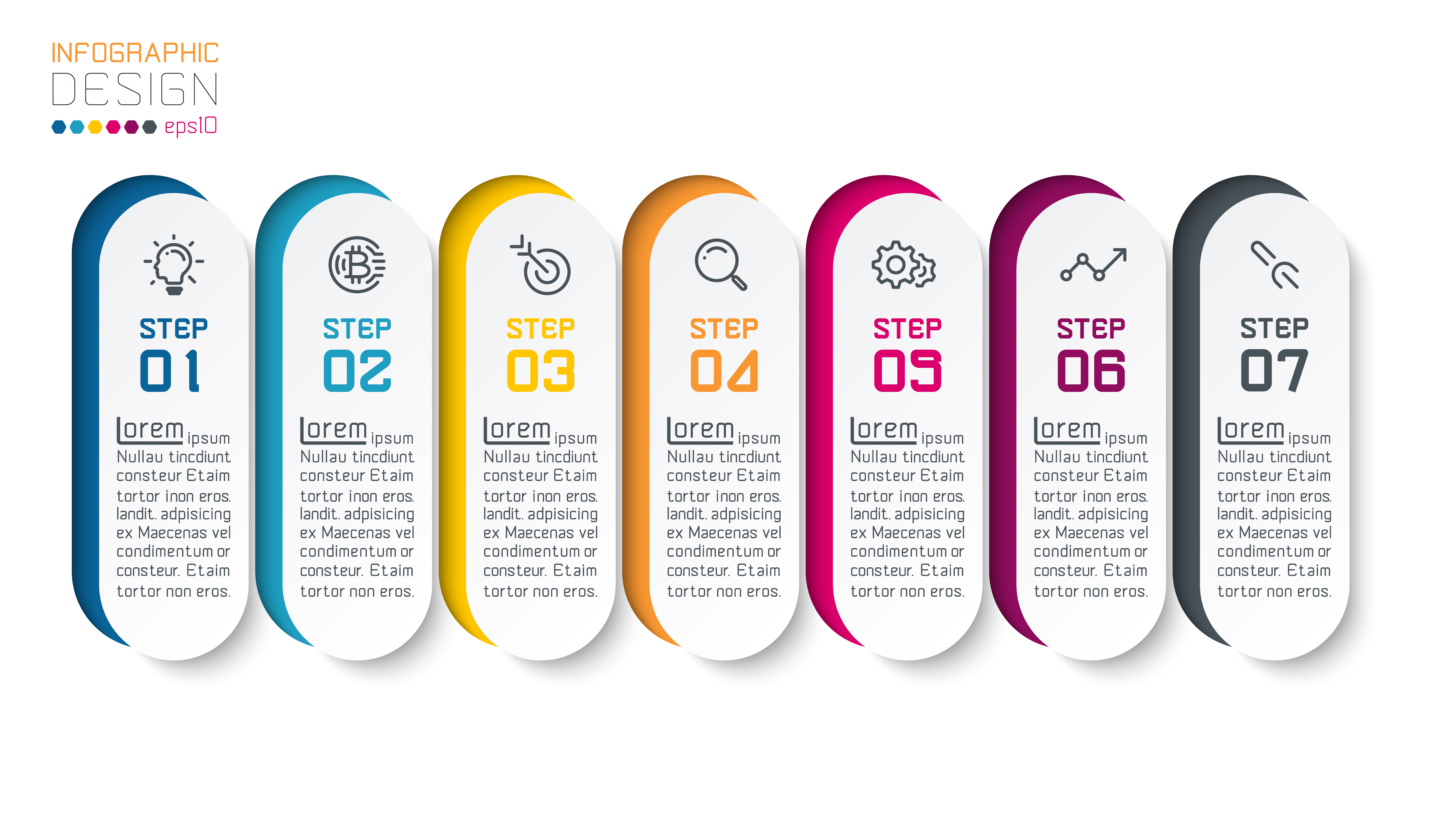 Seven vertical infographics bar. 364718 Vector Art at Vecteezy