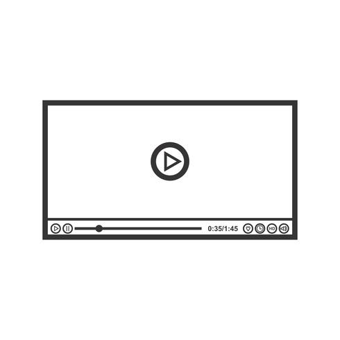 Icono de Video Player Line Black vector