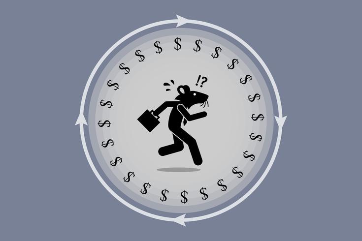 Rat race businessman. vector