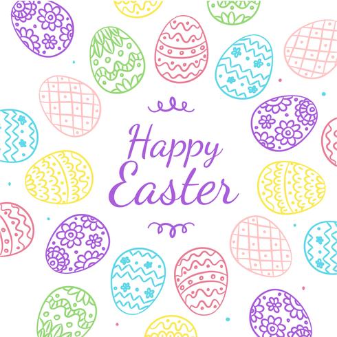 Colorful Ornament Eggs Background vector