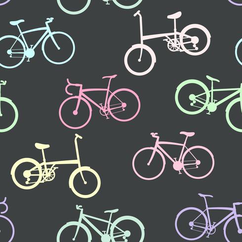 Colección de bicicletas en el fondo sin fisuras vector