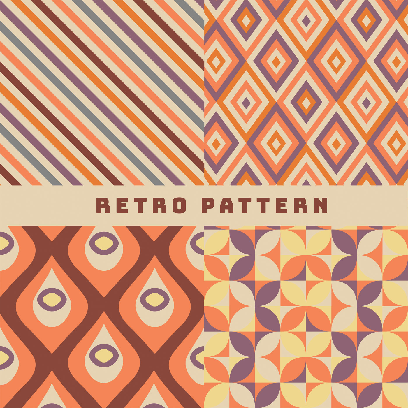 Retro Pattern Vector Pack 364799 Vector Art at Vecteezy