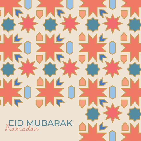 Mosaico árabe con letras de Eid Mubarak vector