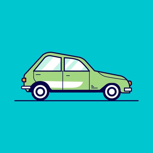 Ilustración de vector de coche retro