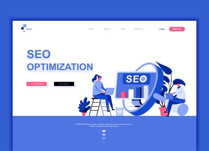 Modern flat web page design template concept of Seo Analysis  vector