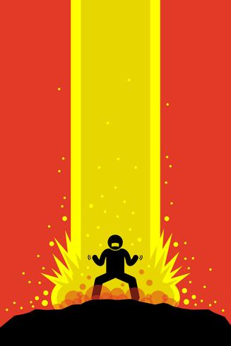 Super power man charging. vector