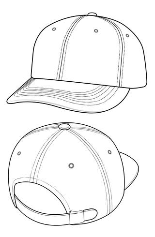 Download Baseball Cap fashion flat vector illustration mockup ...