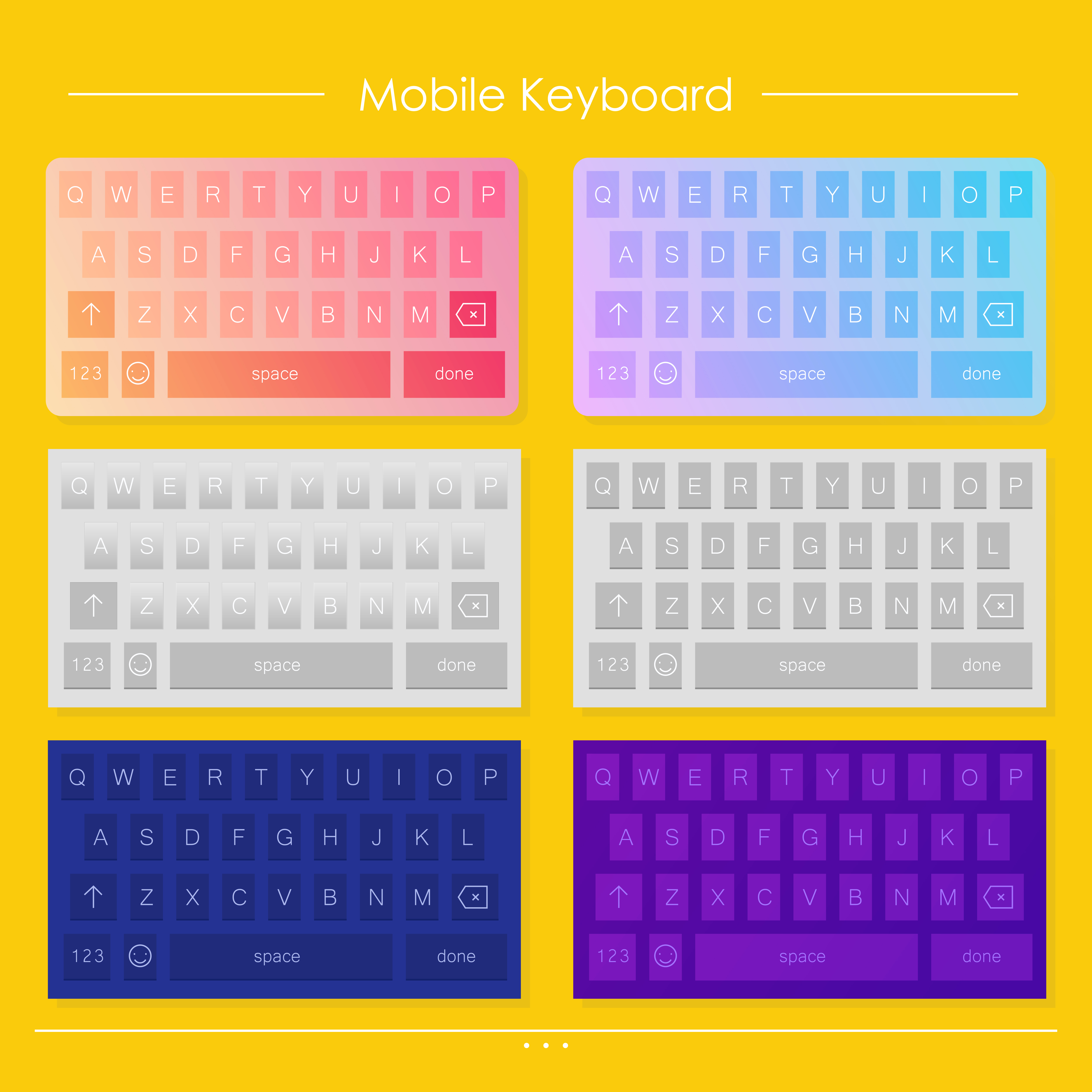 Template of mobile keyboard designs. Vector set 365019 Vector Art at