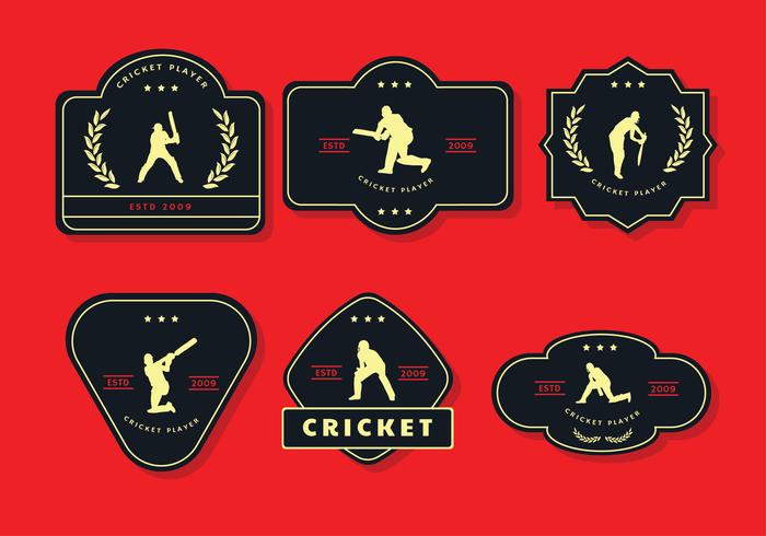 Cicket Player Label Vector Pack