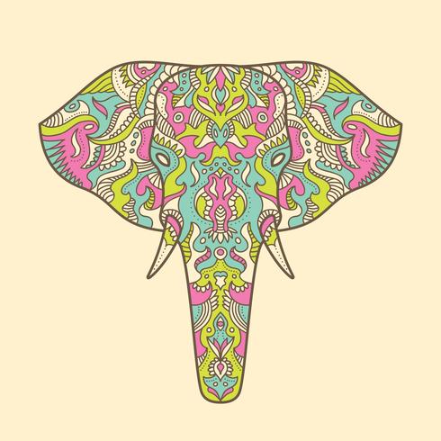 Painted elephant vector