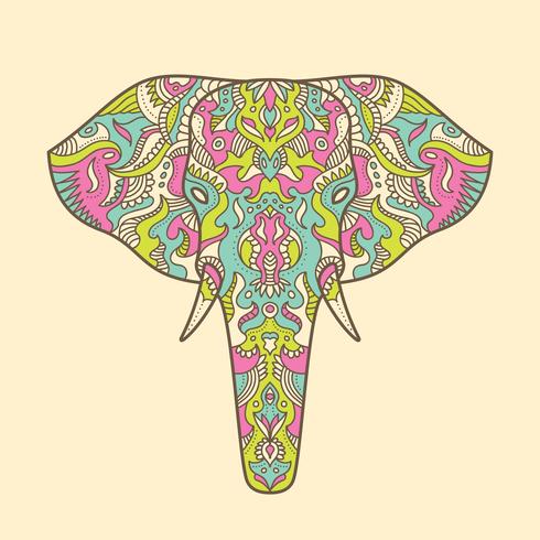 Painted elephant vector