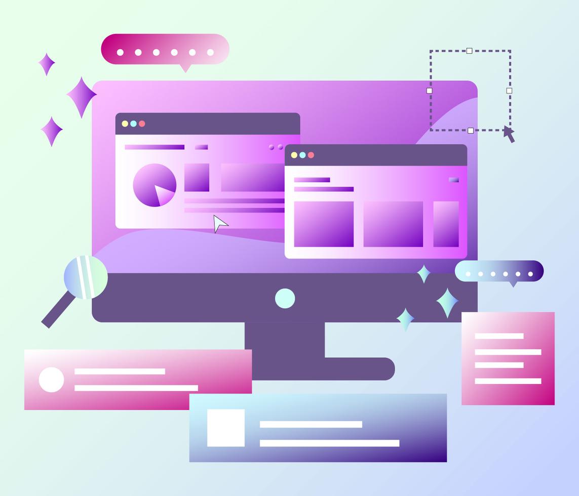 Desktop With Graphic Design Software Vector 365063 Vector Art at Vecteezy