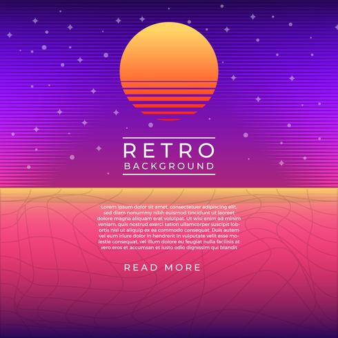 Gradient Neon Purple Vintage Retro Vector Background 