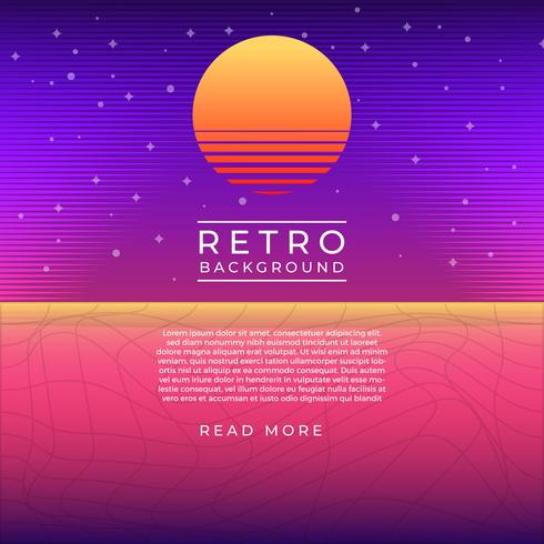 Gradient Neon Purple Vintage Retro Vector Background 