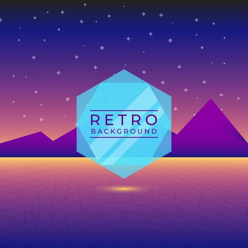 Flat Neon Retro Vector Background 