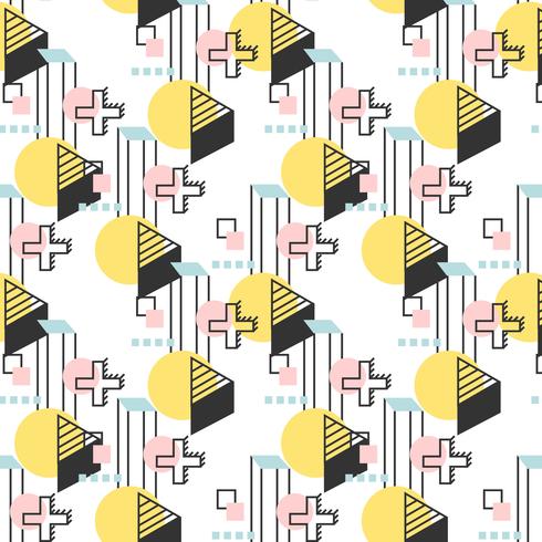 Linear Geometric Retro Pattern vector