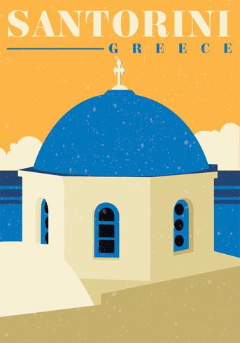 Santorini Retro Vector Design